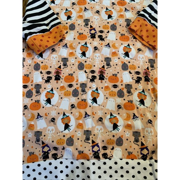 New!  Girl’s Medium 7/10 Halloween Shirt Dress & Striped Tights Adorable Bundle - Picture 5 of 9